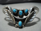 Tremendous Vintage Native American Navajo 3d Turquoise Sterling Silver Bracelet Cuff Old-Nativo Arts