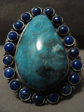 167 Grams Monster Important Ben Begaye Turquoise Lapis Native American Jewelry Silver Bracelet-Nativo Arts