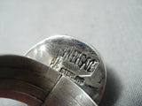 Marvelous Native American Navajo Coral Jet Turquoise Sterling Silver Ladybug Ring-Nativo Arts