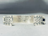 Amazing Native American Turquoise Sterling Silver Stamped Bracelet-Nativo Arts