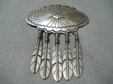 Native American Unique Vintage Santo Domingo Sterling Silver Feather Pendants Pin-Nativo Arts
