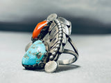 Excellent Vintage Native American Navajo Morenci Turquoise Sterling Silver Ring-Nativo Arts