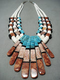 Native American One Of The Biggest Ever Santo Domingo Turquoise Shell Necklace-Nativo Arts