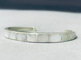 Beautiful Vintage Native American Navajo Mother Of Pearl Sterling Silver Bracelet-Nativo Arts