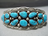 Irv Chee Vintage Native American Navajo Deep Blue Turquoise Sterling Silver Bracelet-Nativo Arts