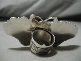 Huge And Heavy!! Vintage Native American Navajo Morenci Turquoise Sterling Silver Ring-Nativo Arts