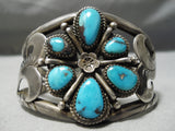 Important Vintage Native American Navajo Mary Morgan Turquoise Sterling Silver Bracelet Old-Nativo Arts