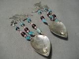 Eye-catching Navajo Turquoise Sterling Silver Dangle Earrings Native American-Nativo Arts