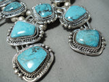 300+ Gram Heavy Vintage Native American Navajo Turquoise Sterling Silver Squash Blossom Necklace-Nativo Arts