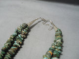 Native American Striking Vintage Santo Domingo Royston Turquoise Sterling Silver Necklace Old-Nativo Arts