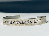 Symbolic Vintage Native American Navajo Yei Sterling Silver Bracelet Cuff-Nativo Arts