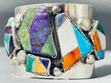 Important Fierro Family Vintage Native American Navajo Turquoise Inlay Sterling Silver Bracelet-Nativo Arts