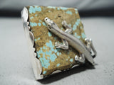 Fantastic San Felipe Native American 8 Turquoise Sterling Silver Gecko Ring-Nativo Arts