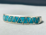 Marvelous Vintage Native American Navajo Turquoise Sterling Silver Petite Bracelet-Nativo Arts