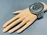 Symbolic Brownbear Vintage Native American Navajo Sterling Silver Bracelet-Nativo Arts