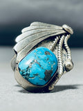 Rare Mine Turquoise Vintage Native American Navajo Morenci Sterling Silver Ring-Nativo Arts
