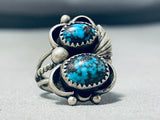 Sensational Vintage Native American Navajo Morenci Turquoise Sterling Silver Ring-Nativo Arts