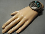 Rare Vintage Native American Navajo Swan Royston Cerrillos Turquoise Sterling Silver Bracelet-Nativo Arts