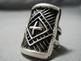 Wonderful Vintage Navajo Sterling Silver Cross Ring Native American-Nativo Arts