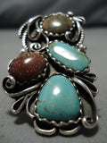 Tremendous Vintage Native American Navajo Royston Turquoise Sterling Silver Ring-Nativo Arts
