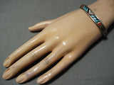 Intricate Vintage Native American Zuni Turquoise Sterling Silver Bracelet-Nativo Arts