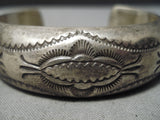 Wonderful Vintage Navajo Sterling Silver Bracelet Old Native American-Nativo Arts