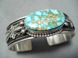Important High Grade Native American Navajo Turquoise Albert Jake Sterling Silver Bracelet-Nativo Arts