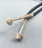 Harlan Coonsis Vintage Native American Zuni Turquoise Sterling Silver Knifewing Bolo Tie-Nativo Arts