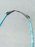 Native American Majestic Longer Vintage Santo Domingo Turquoise Heishi Sterling Silver Necklace-Nativo Arts