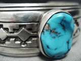 Authentic Vintage Native American Navajo Thomas Singer Turquoise Sterling Silver Bracelet-Nativo Arts