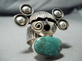One Of The Best Native American Navajo Royston Turquoise Sanchez Sterling Silver Ring-Nativo Arts