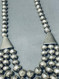 Most Unique Vintage Native American Navajo Sterling Silver Tier Necklace Old-Nativo Arts