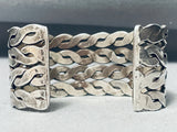 One Of The Best Ever Vintage Native American Navajo Rope Sterling Silver Bracelet Old-Nativo Arts