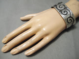 Incredible Vintage Hopi Native American Sterling Silver Bracelet Old-Nativo Arts