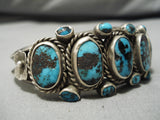 One Of Best Vintage Native American Navajo Bisbee Turquoise Sterling Silver Bracelet Old-Nativo Arts