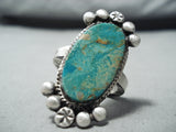 Spectacular Vintage Native American Navajo Royston Turquoise Sterling Silver Ring-Nativo Arts