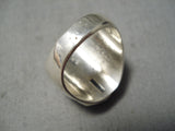 Astounding Vintage Native American Navajo Red Mountain Turquoise Sterling Silver Ring Old-Nativo Arts