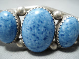 Breathtaking Vintage Native American Navajo Denim Lapis Sterling Silver Bracelet Old-Nativo Arts