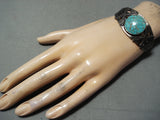 Museum Crossed Arrows Vintage Native American Navajo Turquoise Sterling Silver Bracelet-Nativo Arts