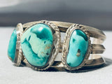 Very Rare Aquastone Vintage Native American Navajo Sterling Silver Bracelet Cuff-Nativo Arts