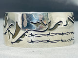 Freddy Douglas Vintage Native American Navajo Hand Tooled Sterling Silver Bracelet-Nativo Arts