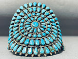 One Of The Biggest Crazy Vintage Native American Navajo Turquoise Sterling Silver Bracelet-Nativo Arts