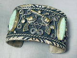 Double Revolver Vintage Turquoise Sterling Silver Bracelet-Nativo Arts