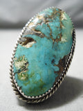 Important Vintage Native American Zuni Andrew Dewa Turquoise Sterling Silver Ring Old-Nativo Arts