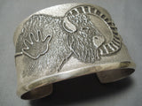 So Heavy!! Vintage Navajo Sterling Silver Native American Bracelet Cuff-Nativo Arts