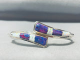 Jaw Dropping Vintage Native American Navajo Sugulite Sterling Silver Opal Inlay Bracelet-Nativo Arts