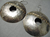 Exceptional Vintage Navajo Sterling Silver Earrings Old Native American-Nativo Arts