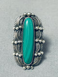 Magnificent Best Vintage Native American Navajo Malachite Sterling Silver Ring-Nativo Arts