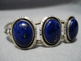 Moonlight Lapis Navajo Native American Sterling Silver Bracelet Cuff-Nativo Arts