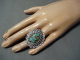 Magnificent San Felipe #8 Turquoise Mine Sterling Silver Ring Native American-Nativo Arts